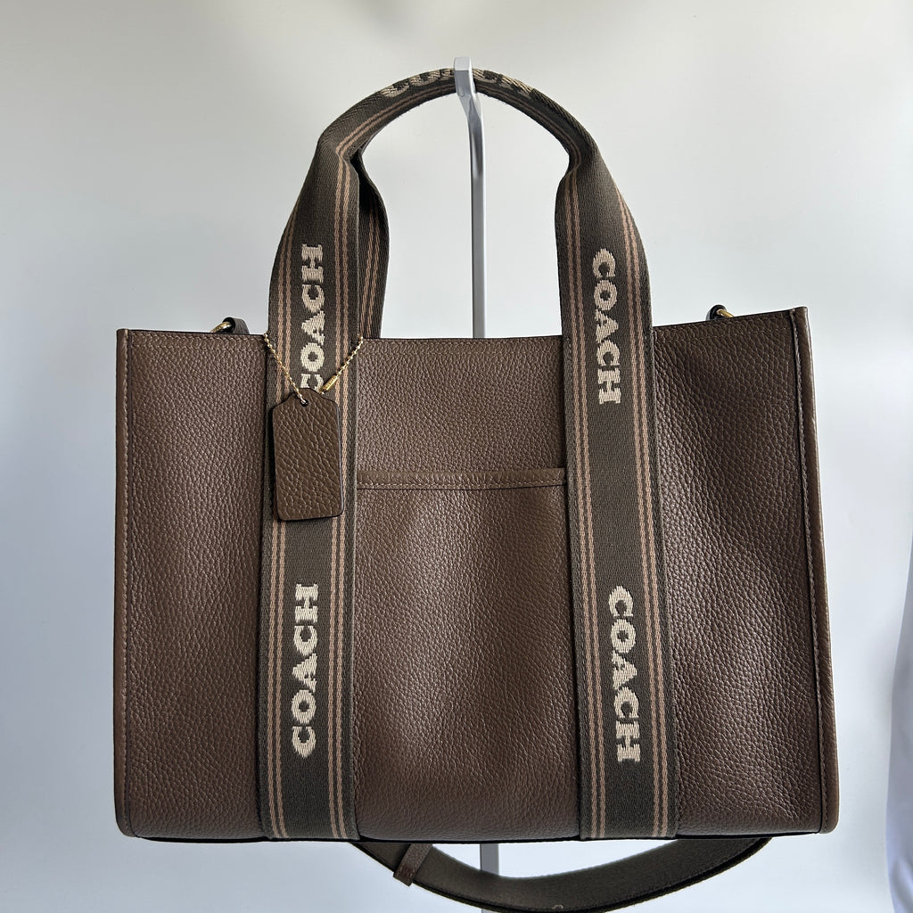 Coach Smith Tote CBM10 Dark Brown Pebbled Leather Shoulder Bag Excellent