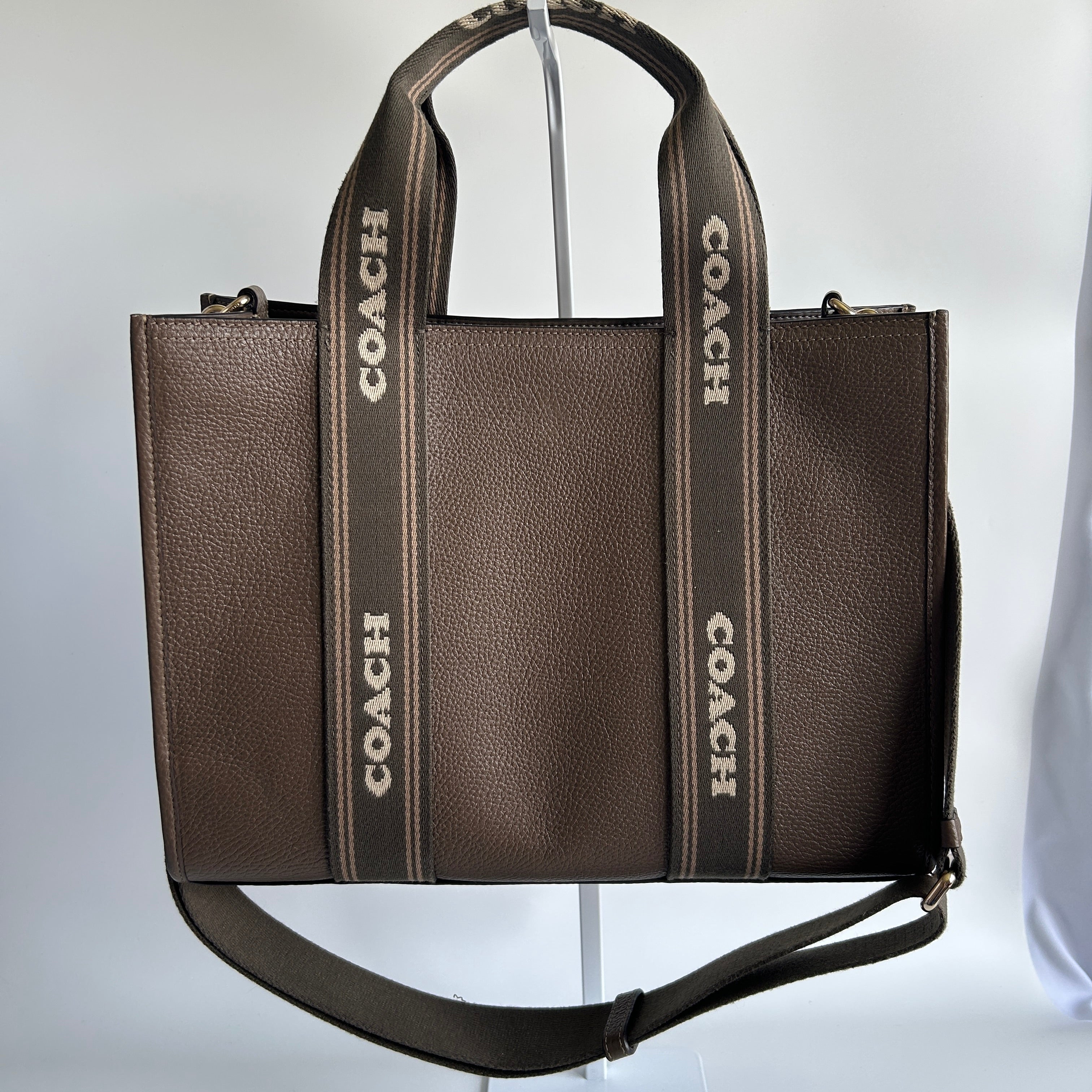 Coach Smith Tote CBM10 Dark Brown Pebbled Leather Shoulder Bag Excellent
