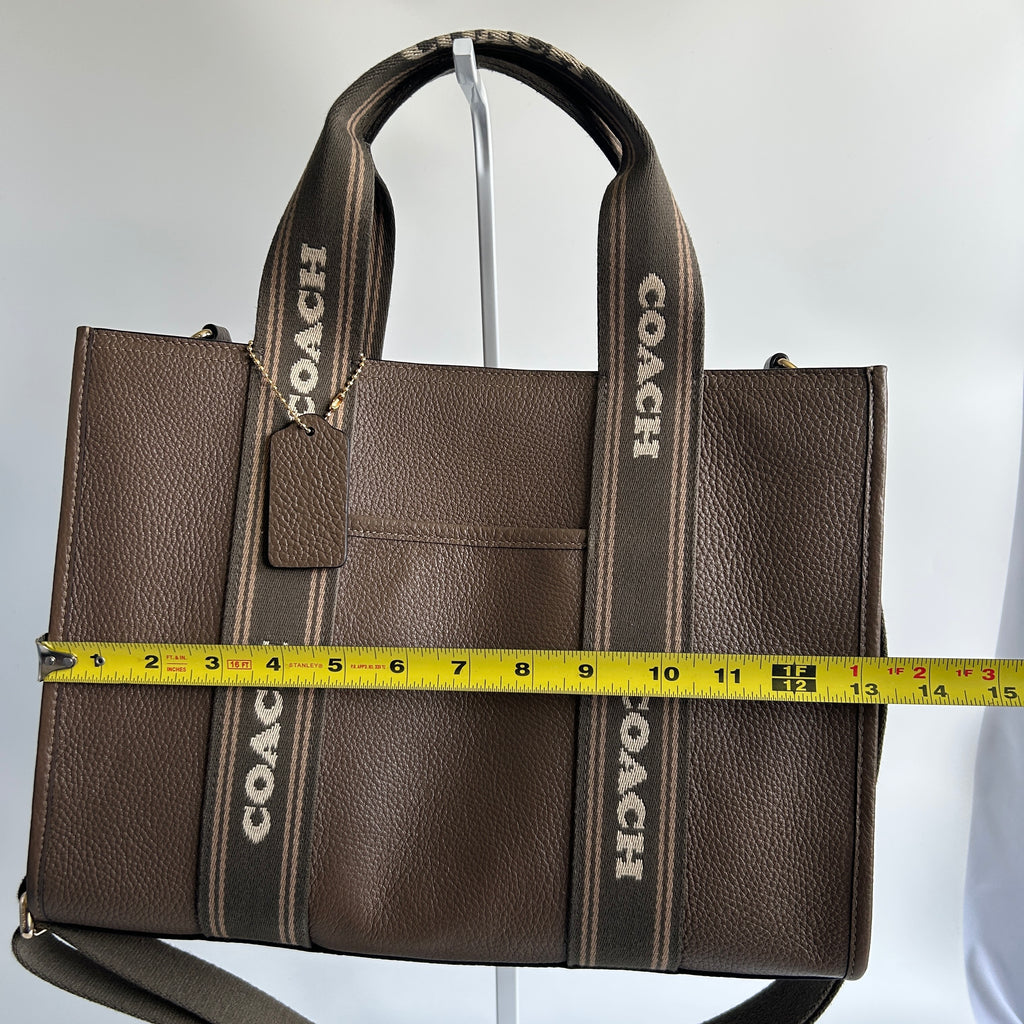 Coach Smith Tote CBM10 Dark Brown Pebbled Leather Shoulder Bag Excellent