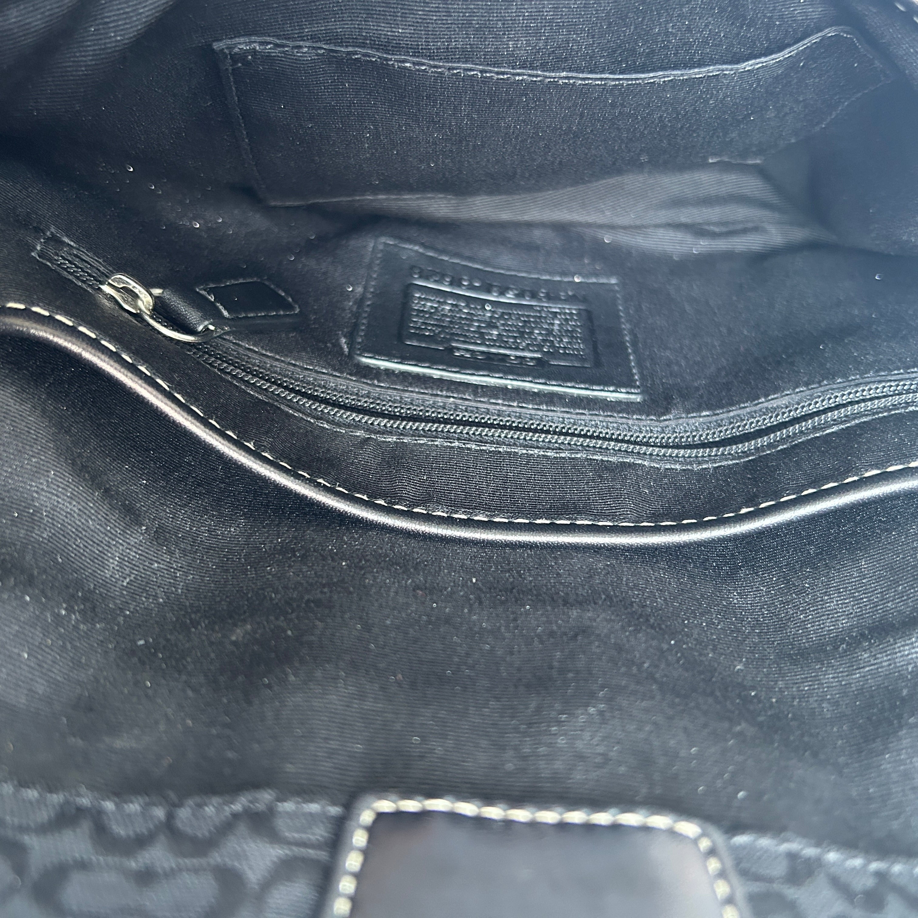 Coach Soho Flap Baguette Black Signature Jacquard Leather Shoulder Bag Excellent