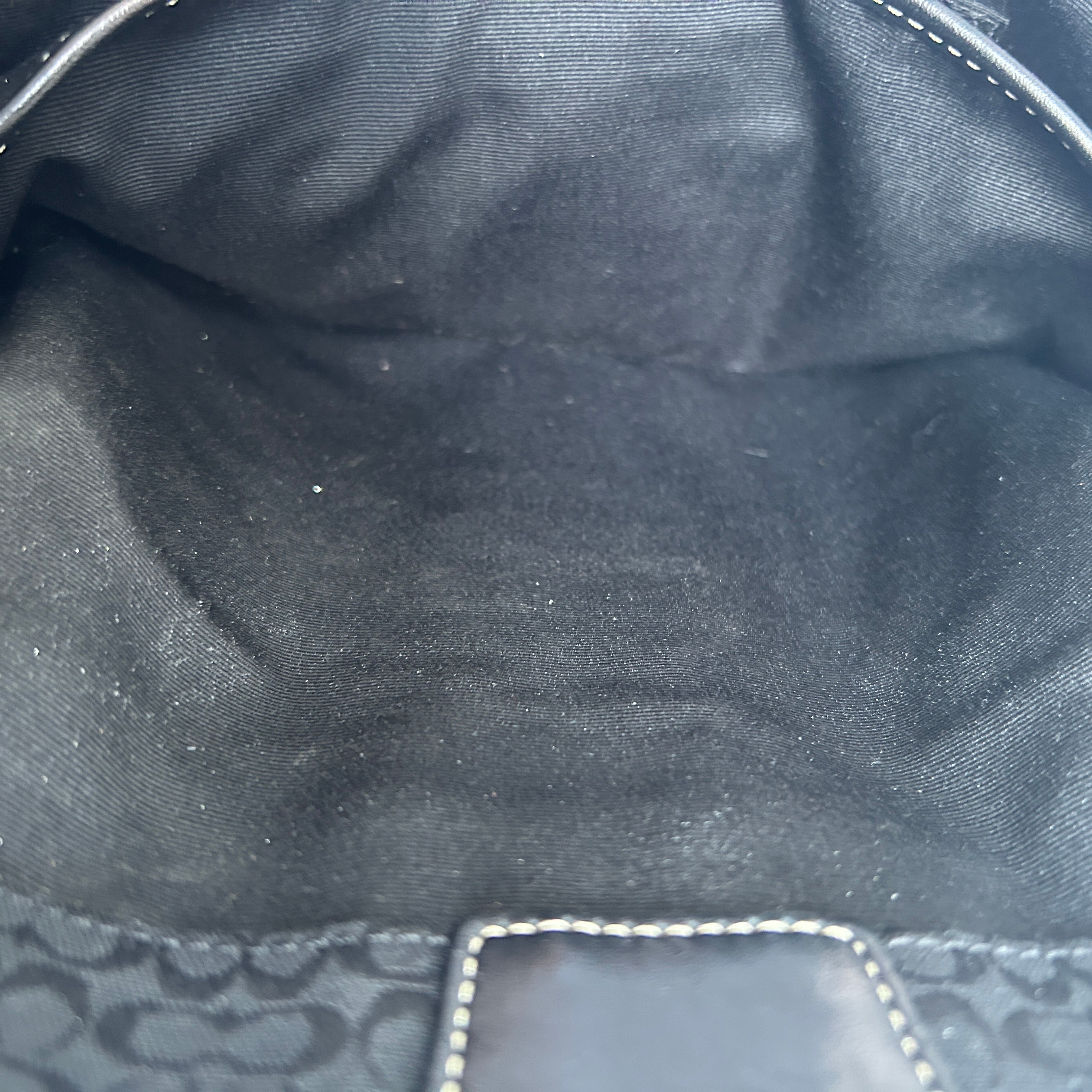 Coach Soho Flap Baguette Black Signature Jacquard Leather Shoulder Bag Excellent