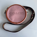 Coach Kia Circle Bag Pink Colorblock Pebbled Leather Crossbody CA098 Good