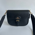 Coach Amelia Saddle Bag Black Pebbled Leather Crossbody CP107 Excellent