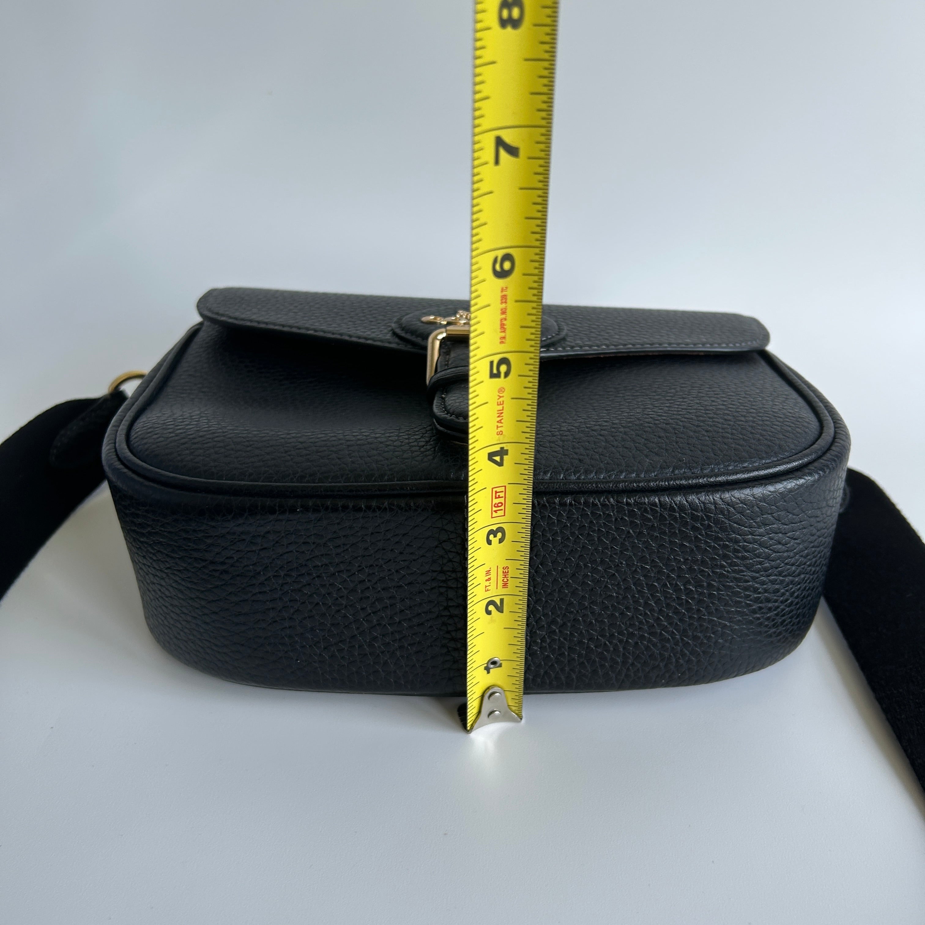 Coach Amelia Saddle Bag Black Pebbled Leather Crossbody CP107 Excellent