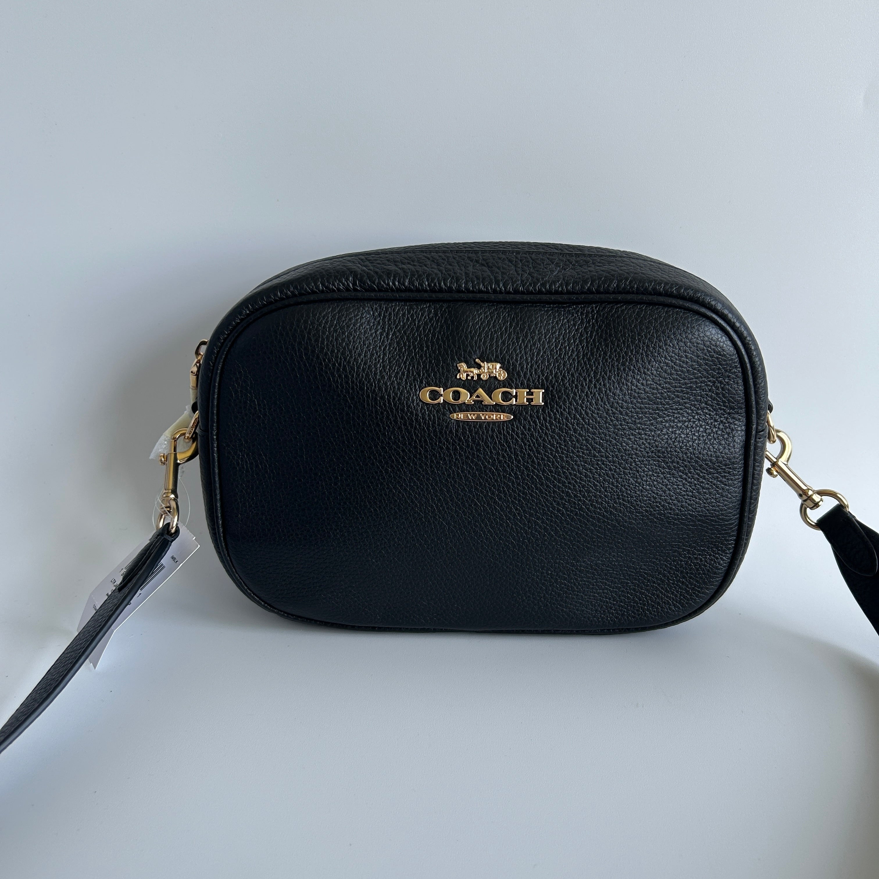 Coach Jamie Black Pebbled Leather Camera Bag New