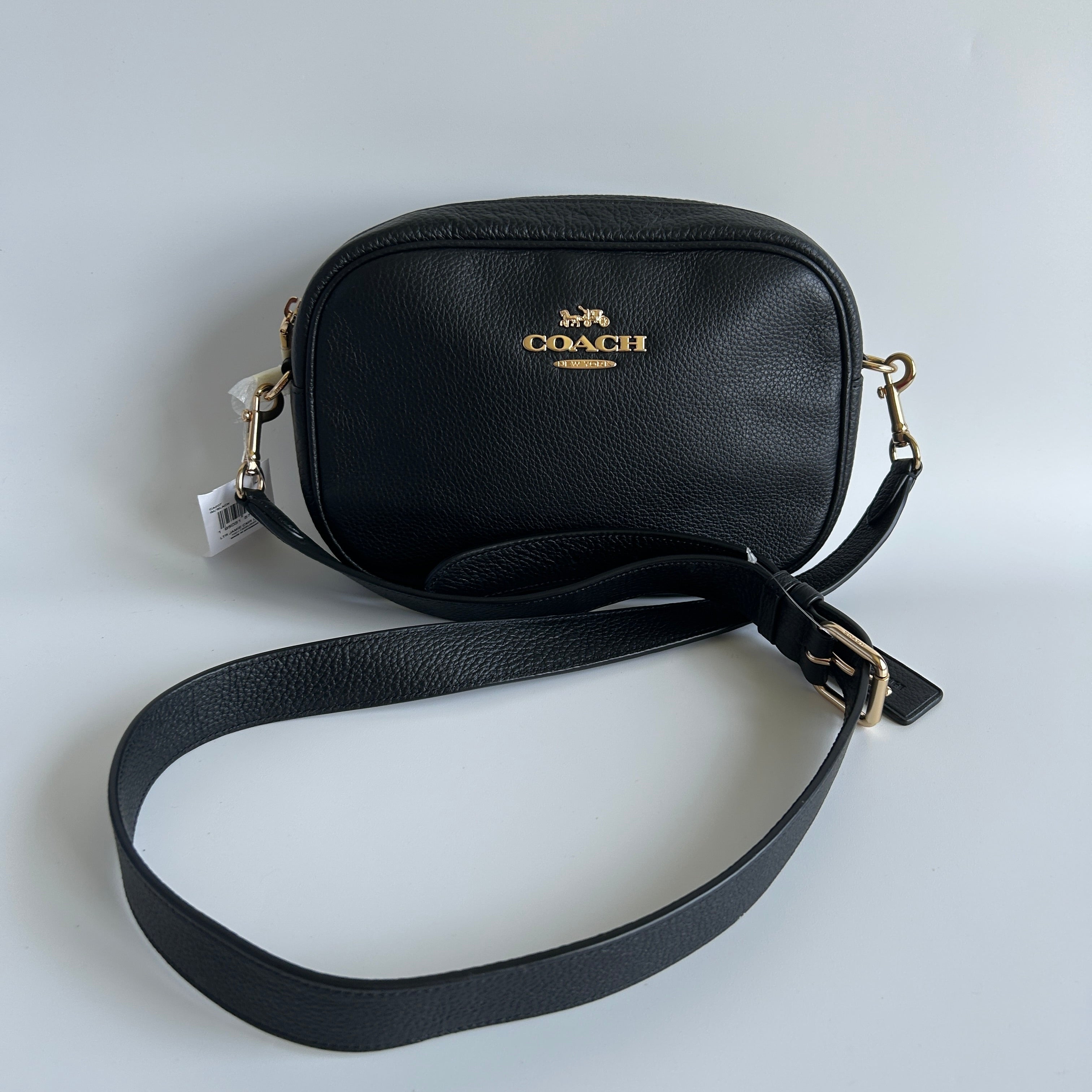 Coach Jamie Black Pebbled Leather Camera Bag New