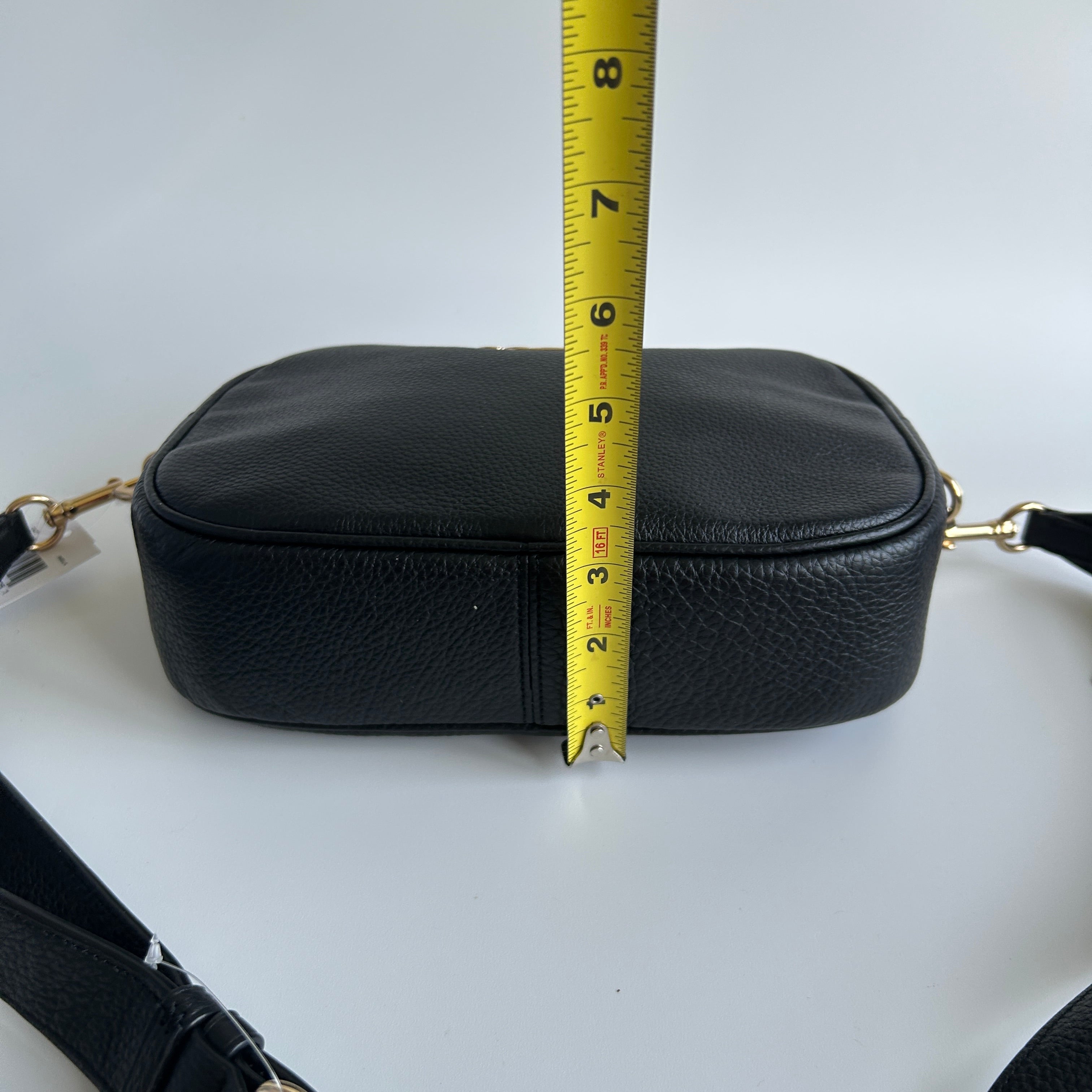 Coach Jamie Black Pebbled Leather Camera Bag New