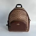 Coach Court Backpack Brown Signature Canvas Pebble Leather Good