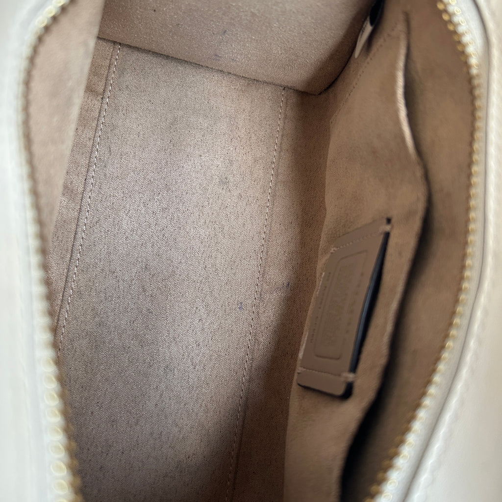 Coach Andrea Carryall Black White Signature Canvas Leather Bag CP080 Good