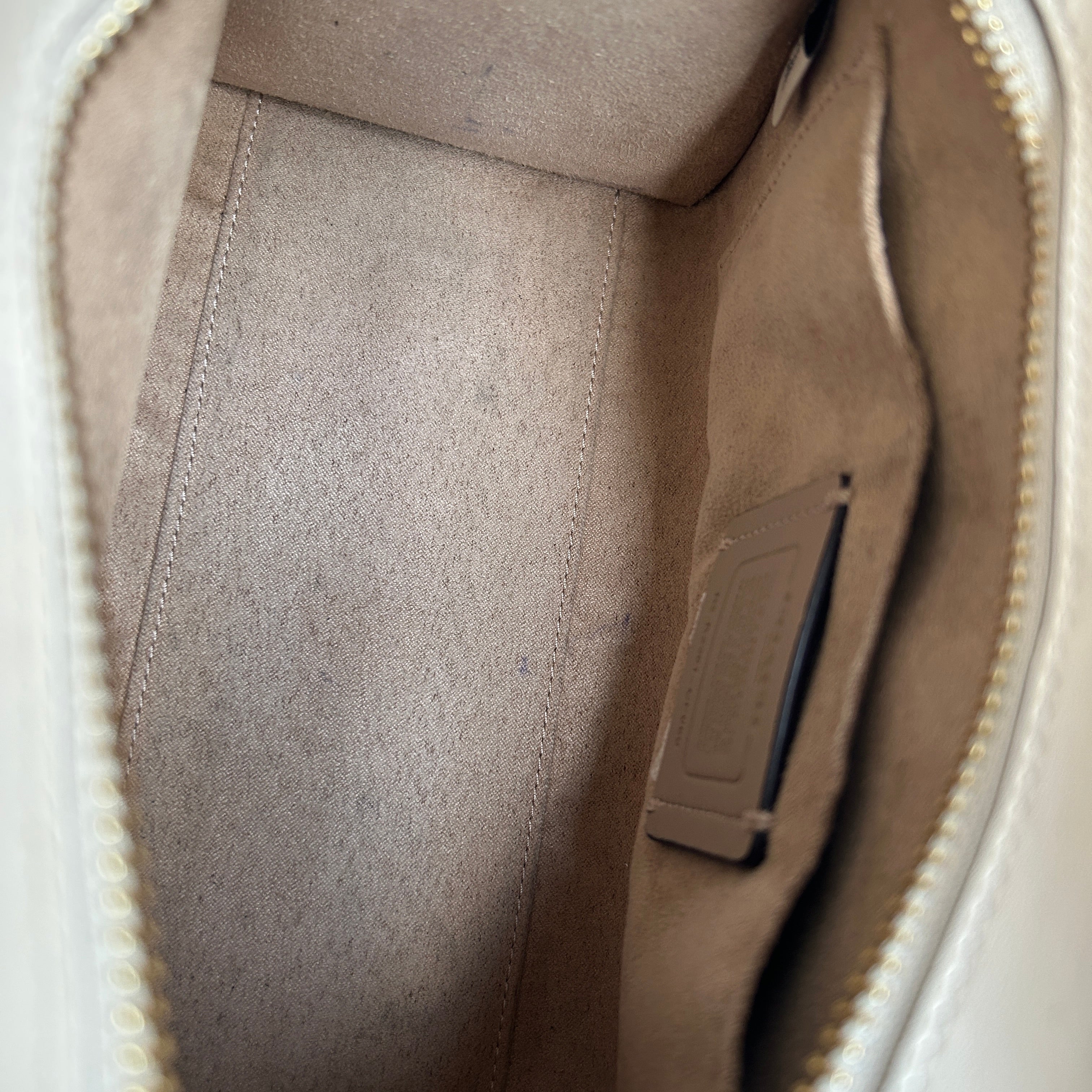Coach Andrea Carryall Black White Signature Canvas Leather Bag CP080 Good
