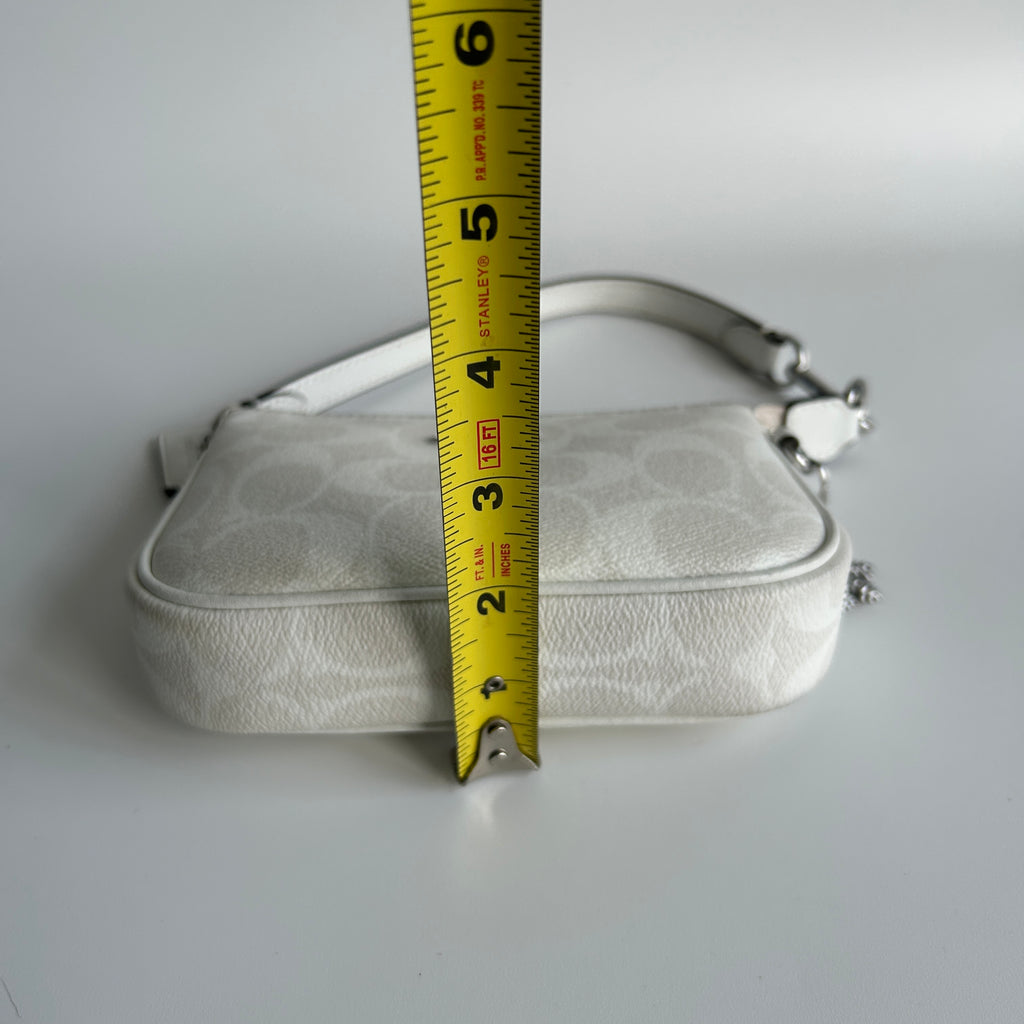 Coach Nolita 15 Chalk White Signature Canvas Wristlet Bag Excellent