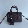 Coach Mini Rowan Metallic Plum Signature Leather Crossbody Bag Good