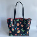 Coach Mollie Tote Dreamy Land Floral Navy Pebbled Leather Bag C8215 GOOD