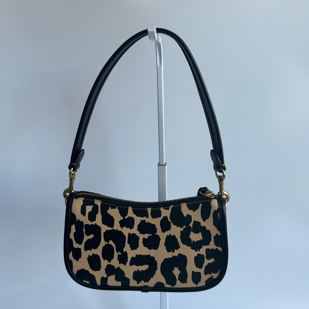 Coach Swinger 20 Leopard Print Leather Shoulder Bag CM513 Excellent