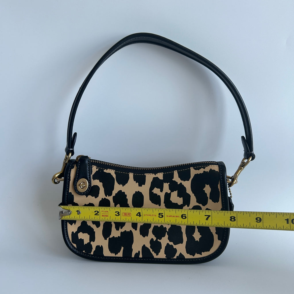 Coach Swinger 20 Leopard Print Leather Shoulder Bag CM513 Excellent