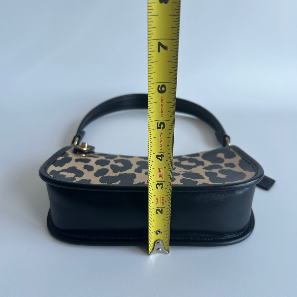 Coach Swinger 20 Leopard Print Leather Shoulder Bag CM513 Excellent