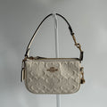 Coach Nolita 15 Chalk White Signature Leather Wristlet Excellent