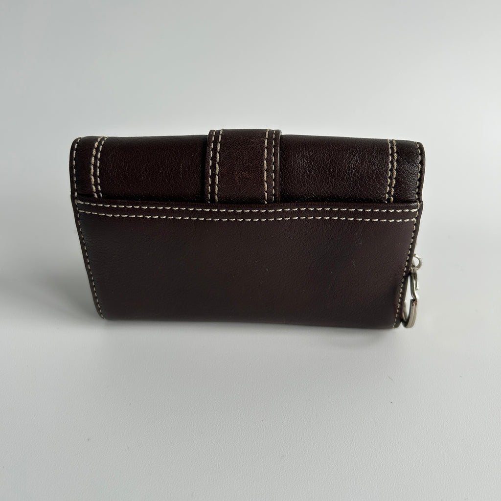 Coach Soho Buckle Trifold Dark Brown Leather Wallet F41515 Excellent