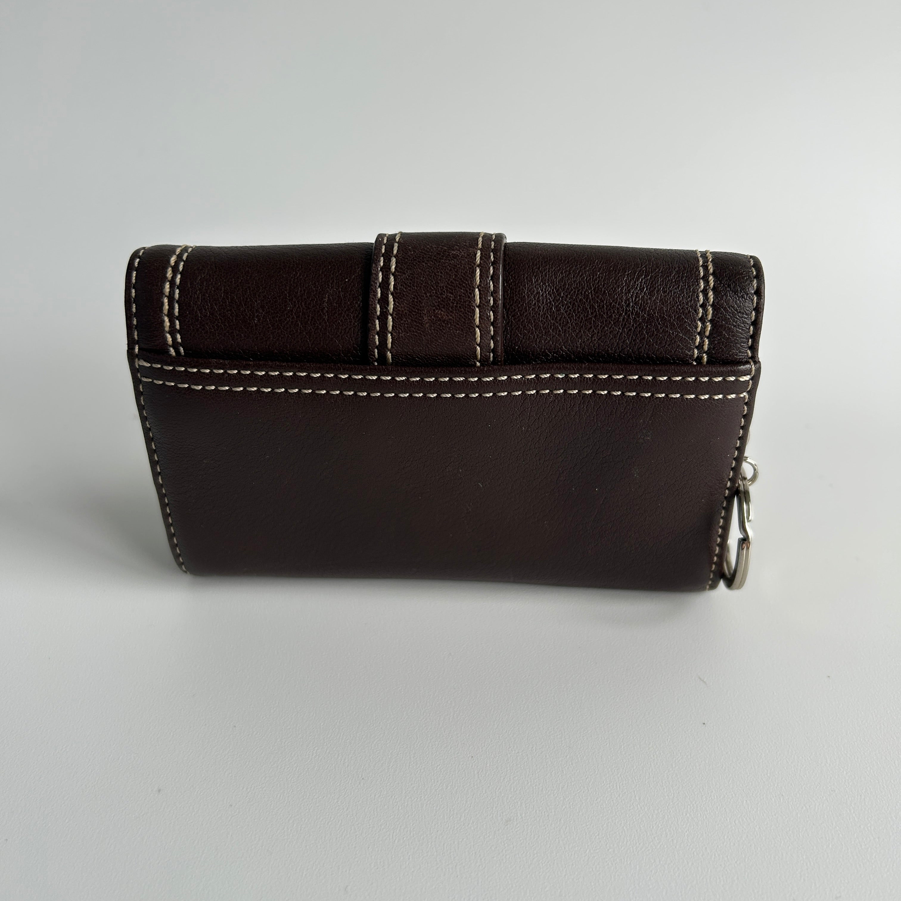 Coach Soho Buckle Trifold Dark Brown Leather Wallet F41515 Excellent