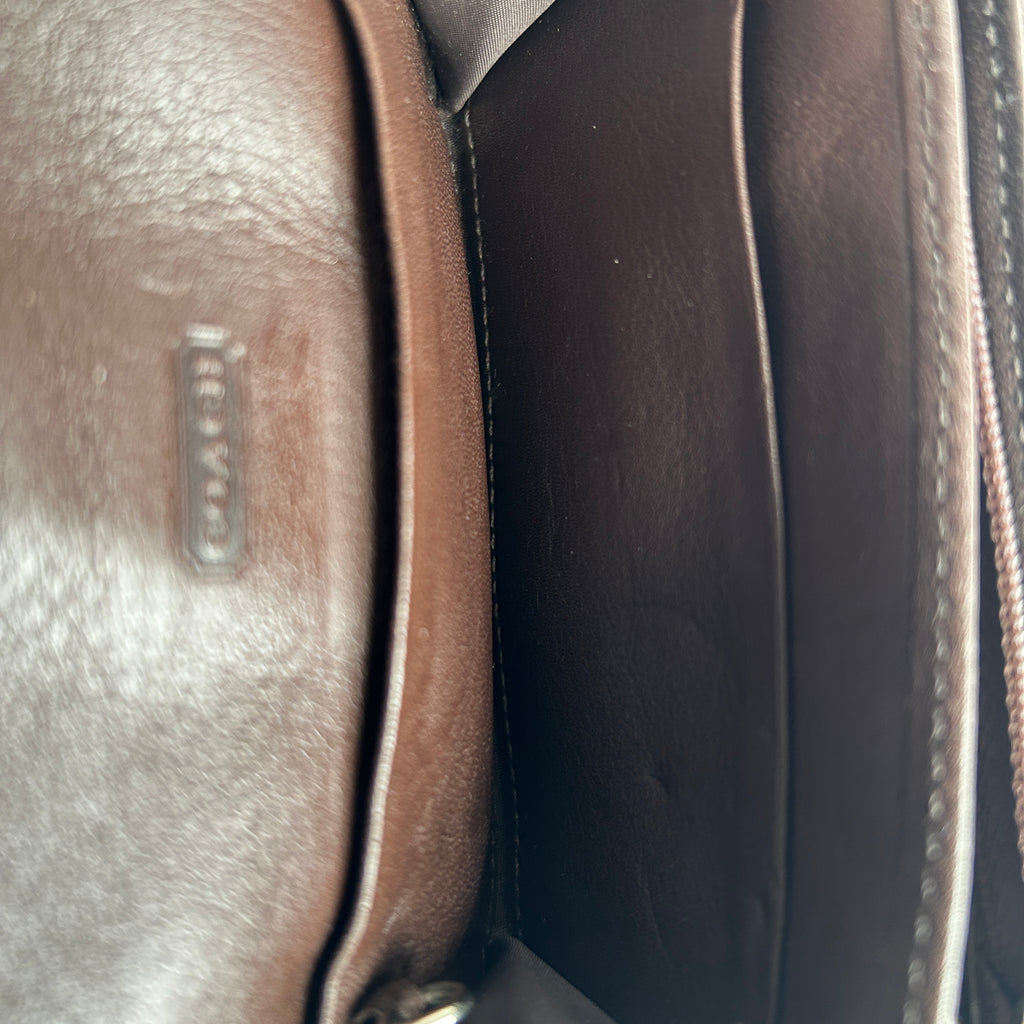 Coach Soho Buckle Trifold Dark Brown Leather Wallet F41515 Excellent
