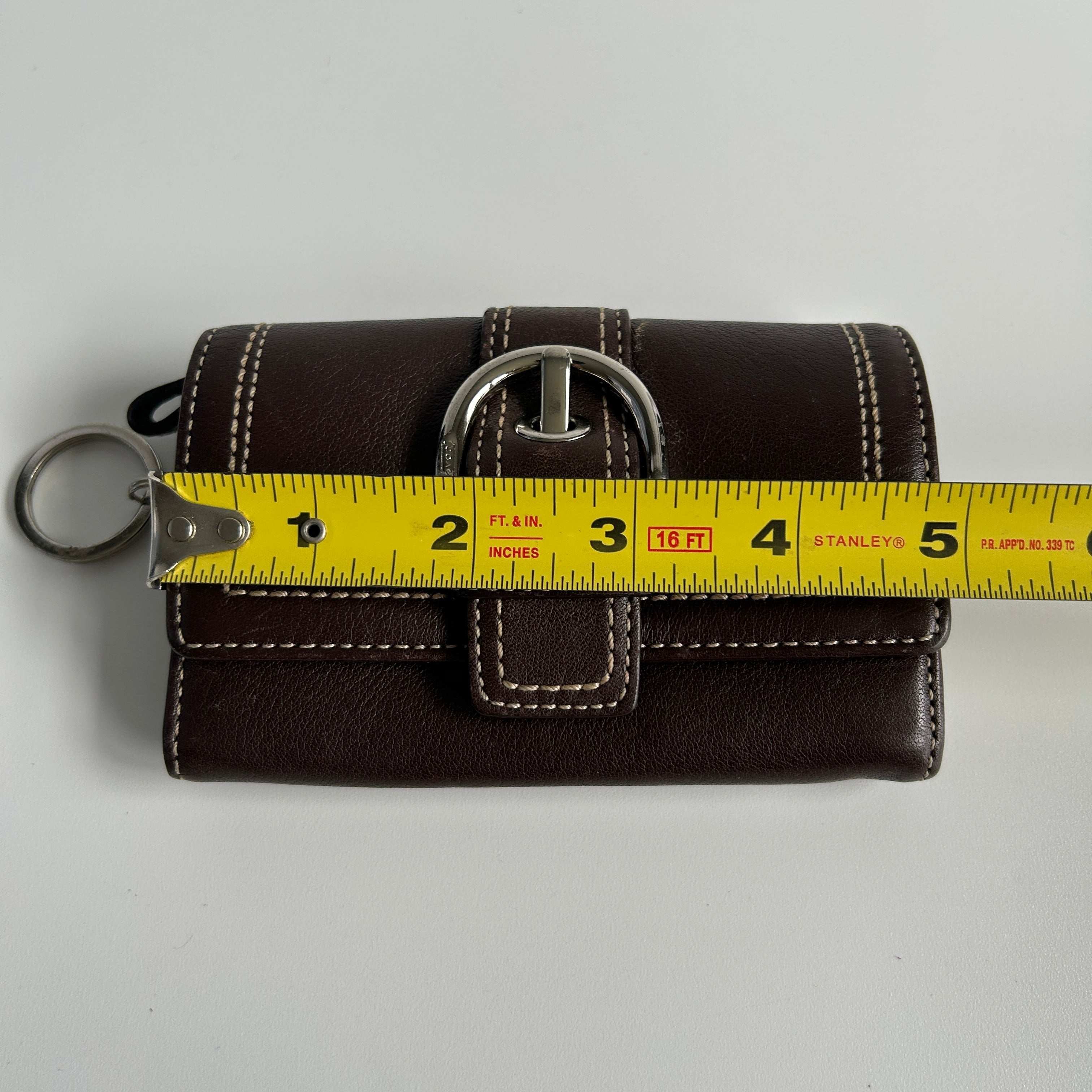 Coach Soho Buckle Trifold Dark Brown Leather Wallet F41515 Excellent