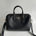 Coach Rowan Large Satchel Black Pebbled Leather Bag CV960 Excellent