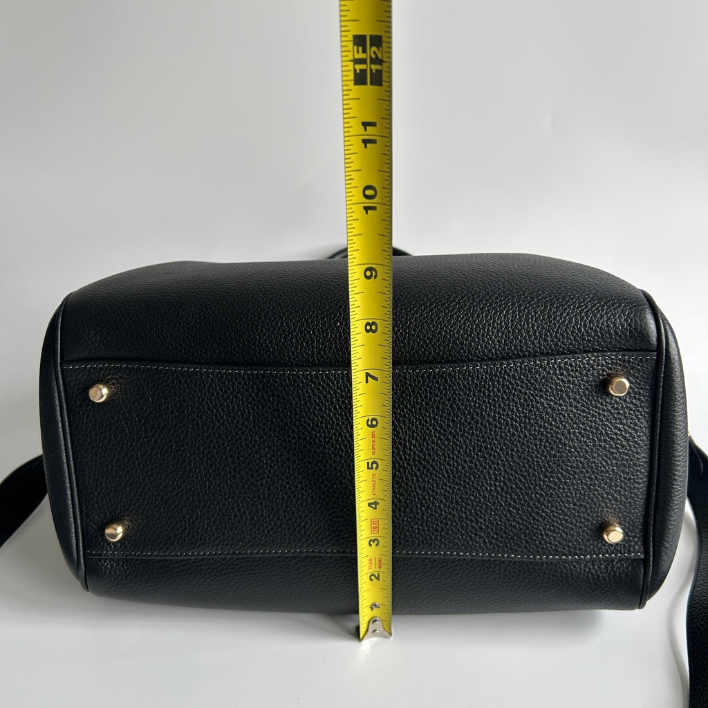 Coach Rowan Large Satchel Black Pebbled Leather Bag CV960 Excellent