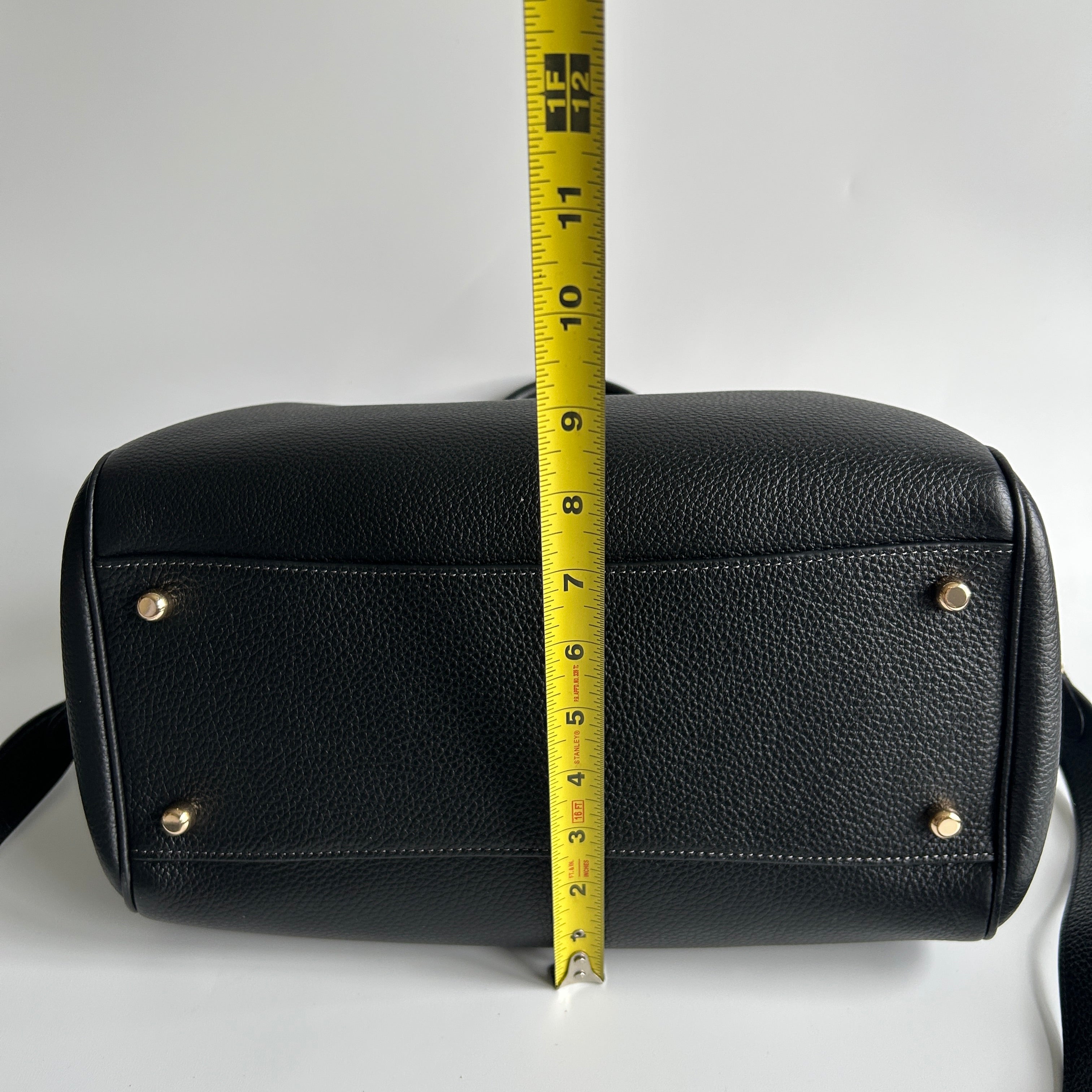Coach Rowan Large Satchel Black Pebbled Leather Bag CV960 Excellent