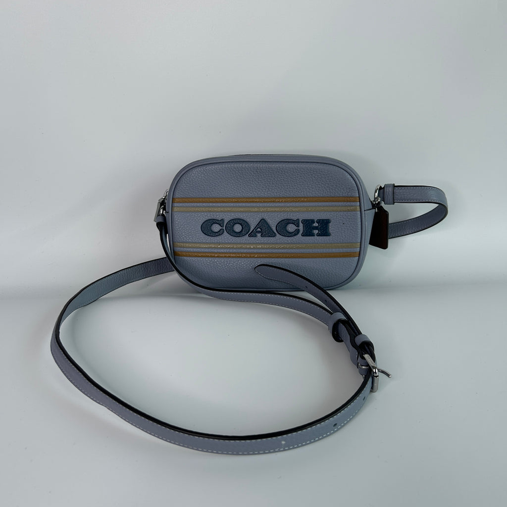 Coach Mini Jamie Camera Bag Blue Pebbled Leather Crossbody CH308 Good