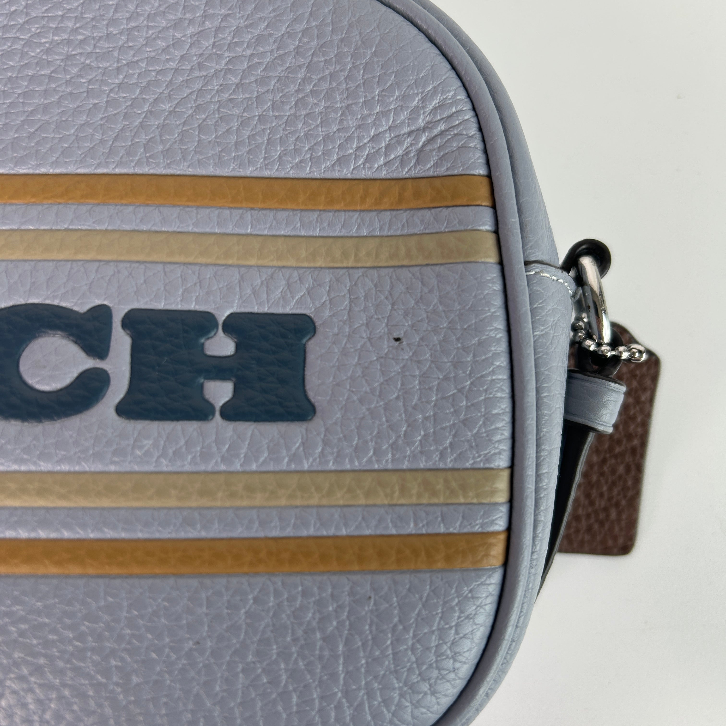 Coach Mini Jamie Camera Bag Blue Pebbled Leather Crossbody CH308 Good