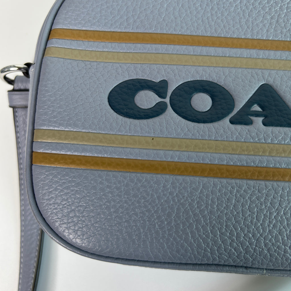 Coach Mini Jamie Camera Bag Blue Pebbled Leather Crossbody CH308 Good