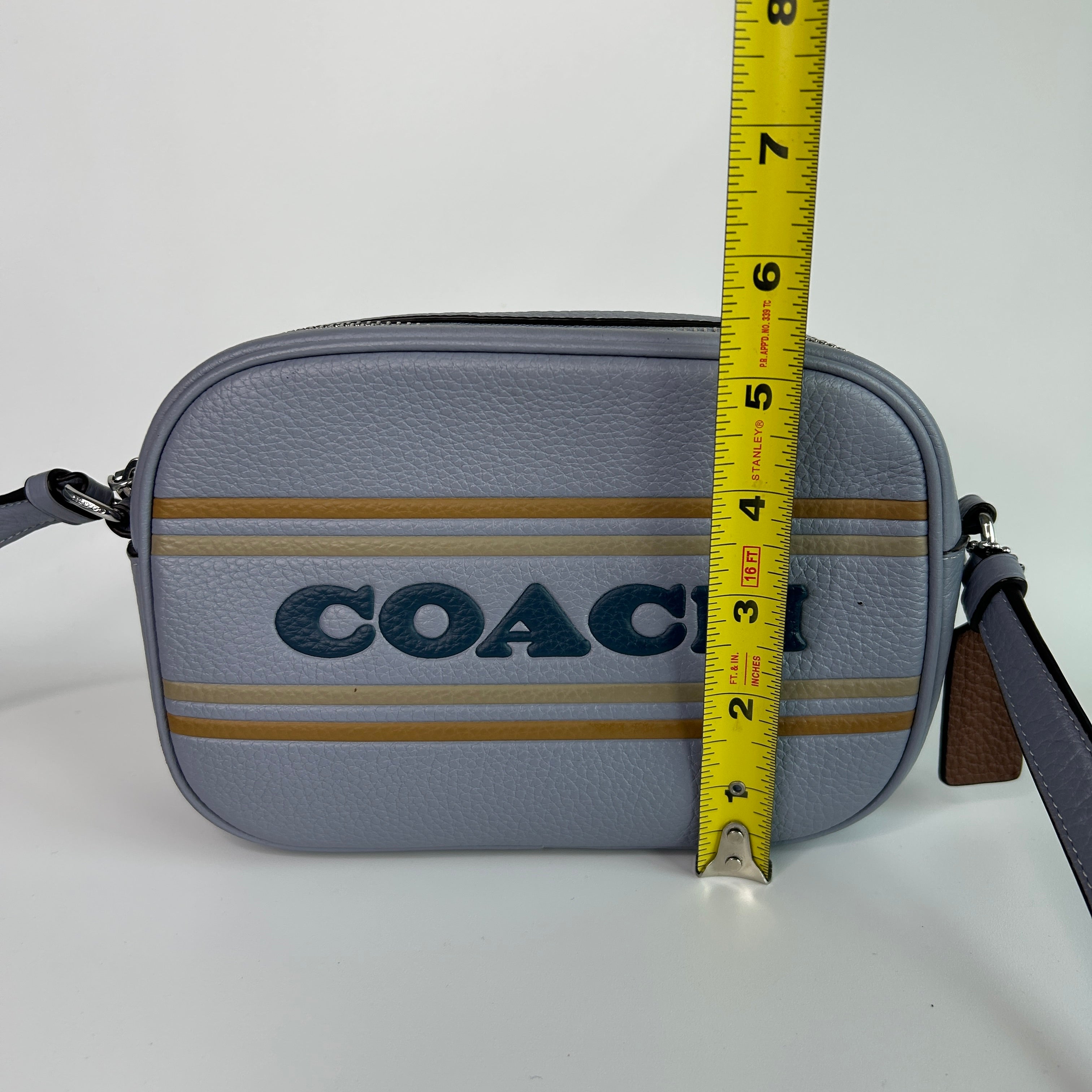 Coach Mini Jamie Camera Bag Blue Pebbled Leather Crossbody CH308 Good