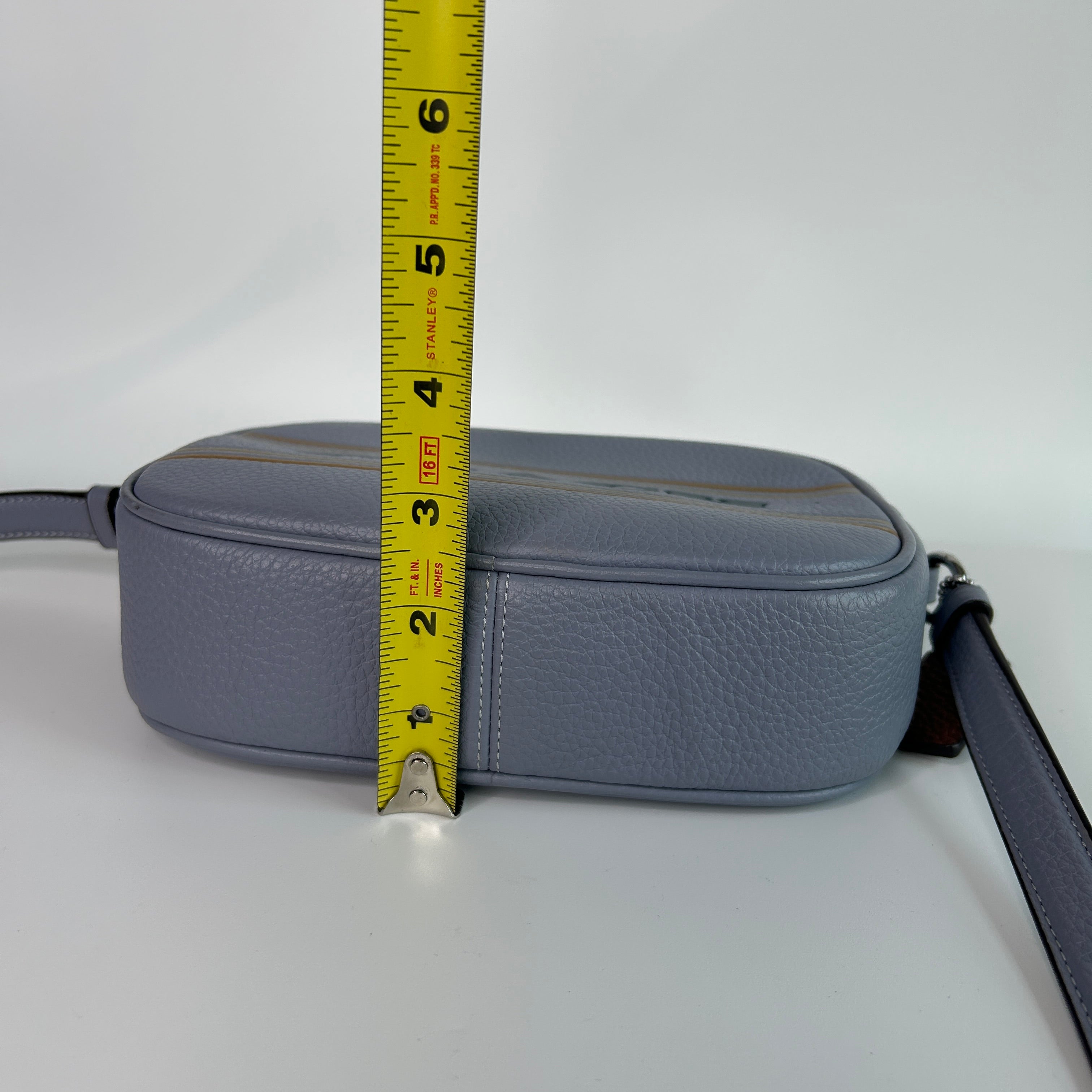 Coach Mini Jamie Camera Bag Blue Pebbled Leather Crossbody CH308 Good