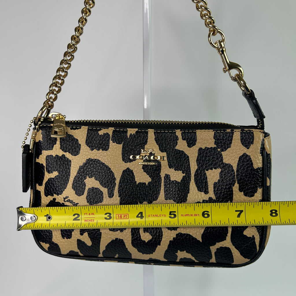 Coach Nolita 19 Leopard Print Leather Wristlet Bag Excellent