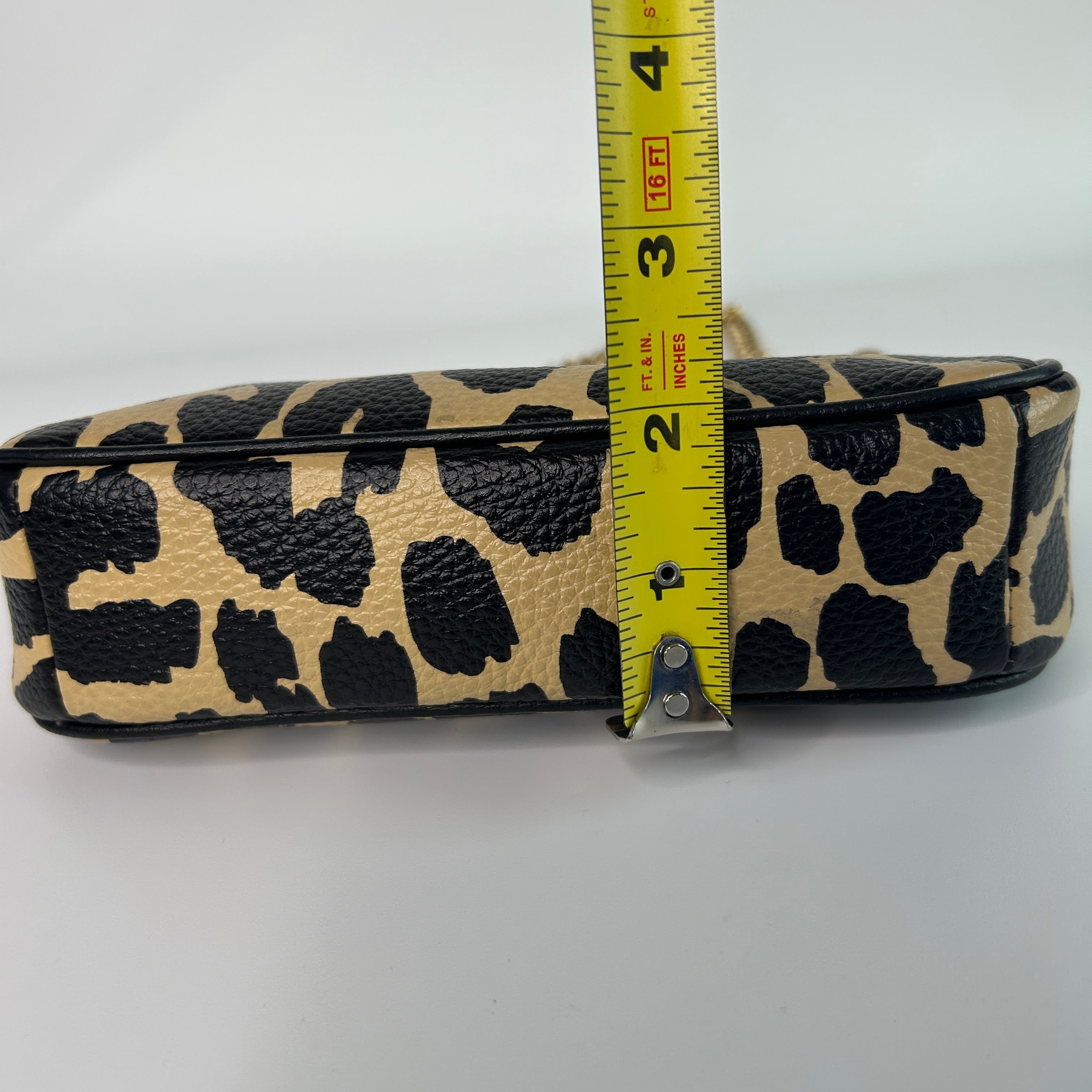 Coach Nolita 19 Leopard Print Leather Wristlet Bag Excellent