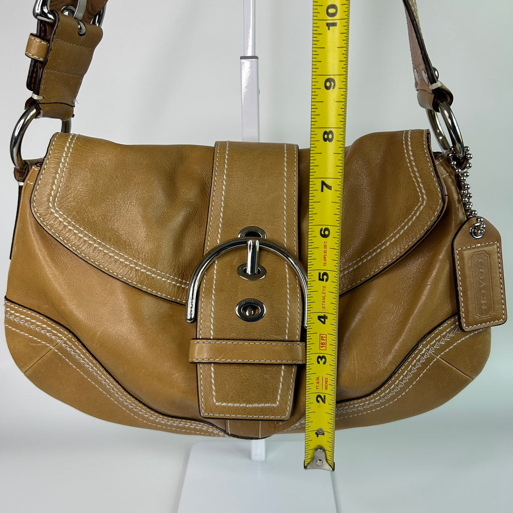 Coach Soho 10578 British Tan Leather Flap Shoulder Bag Good