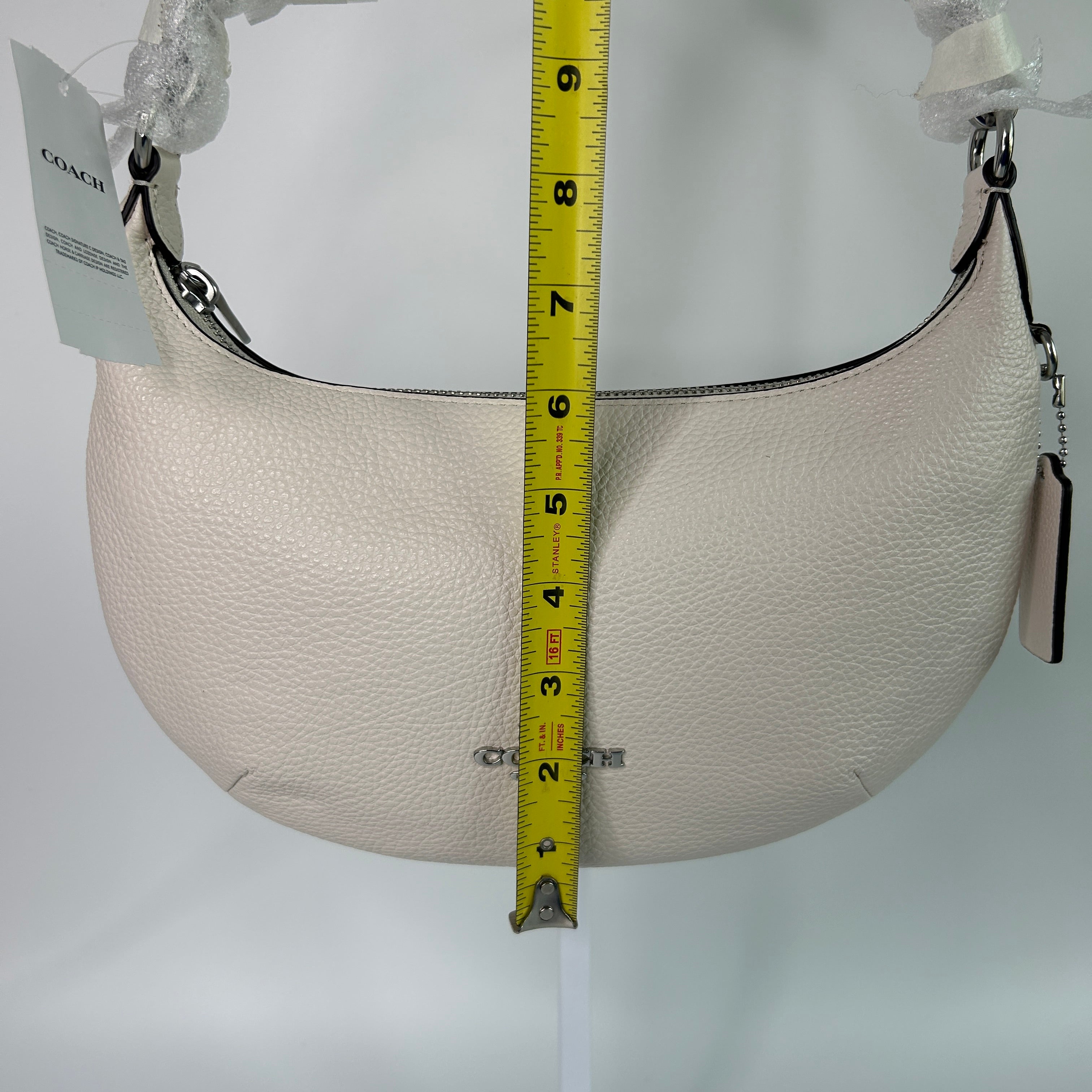 Coach Payton Hobo Chalk White Pebbled Leather Shoulder Bag NEW