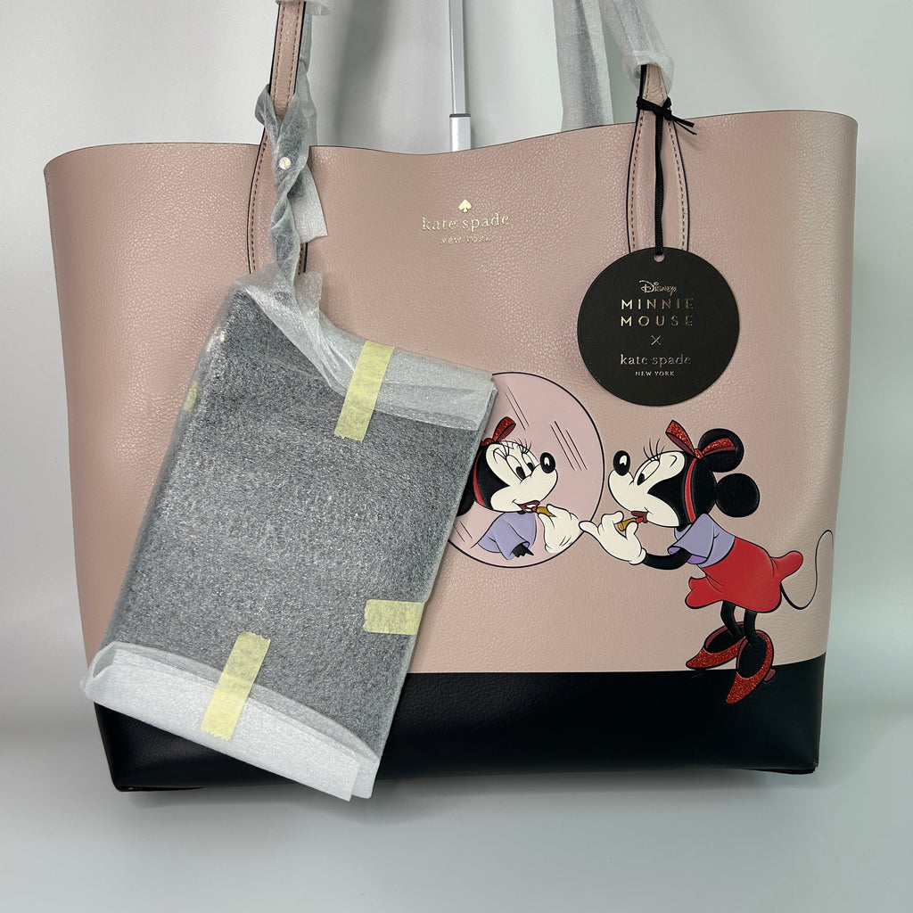 Kate Spade Disney Minnie Mouse Pink Leather Tote Bag New With Imperfections