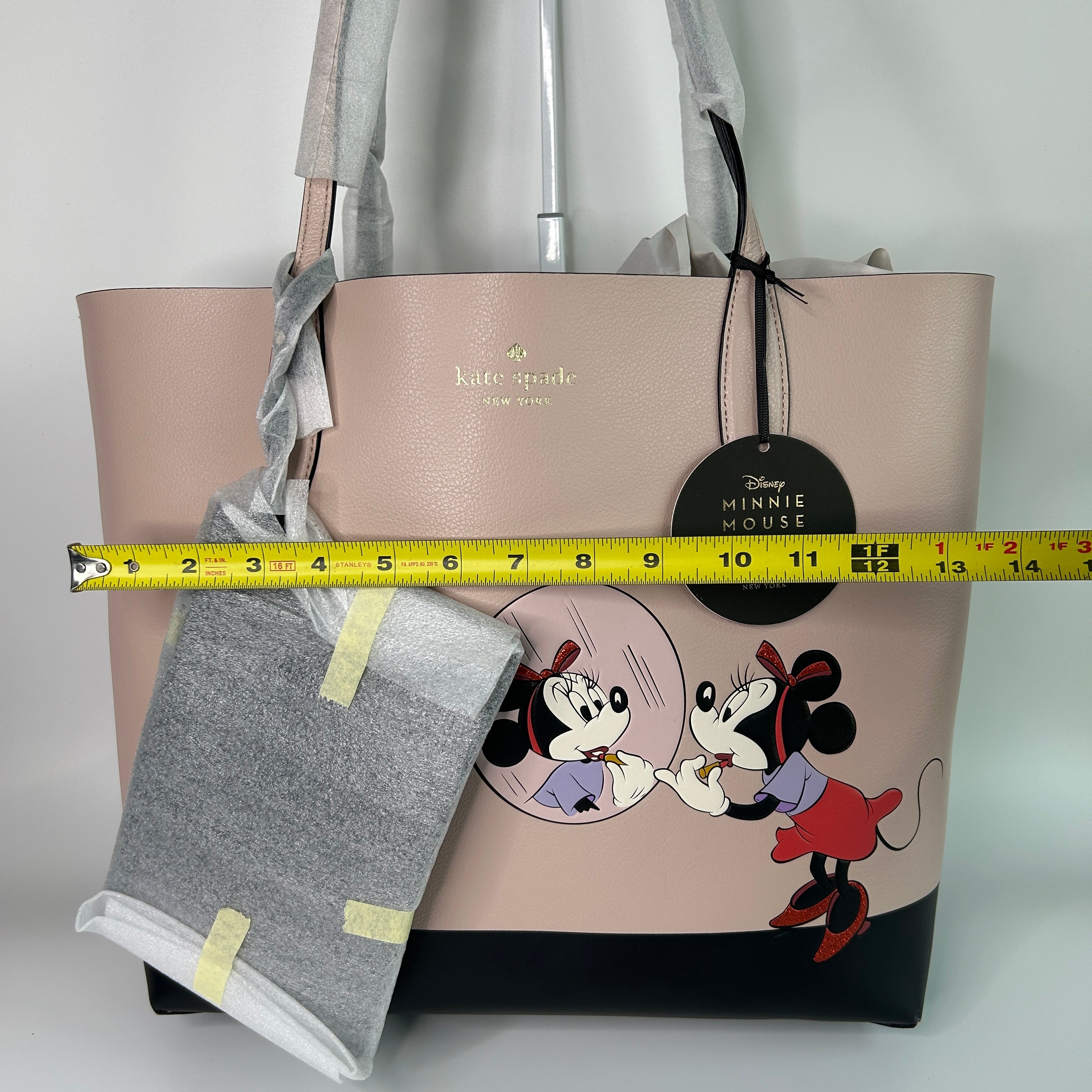 Kate Spade Disney Minnie Mouse Pink Leather Tote Bag New With Imperfections
