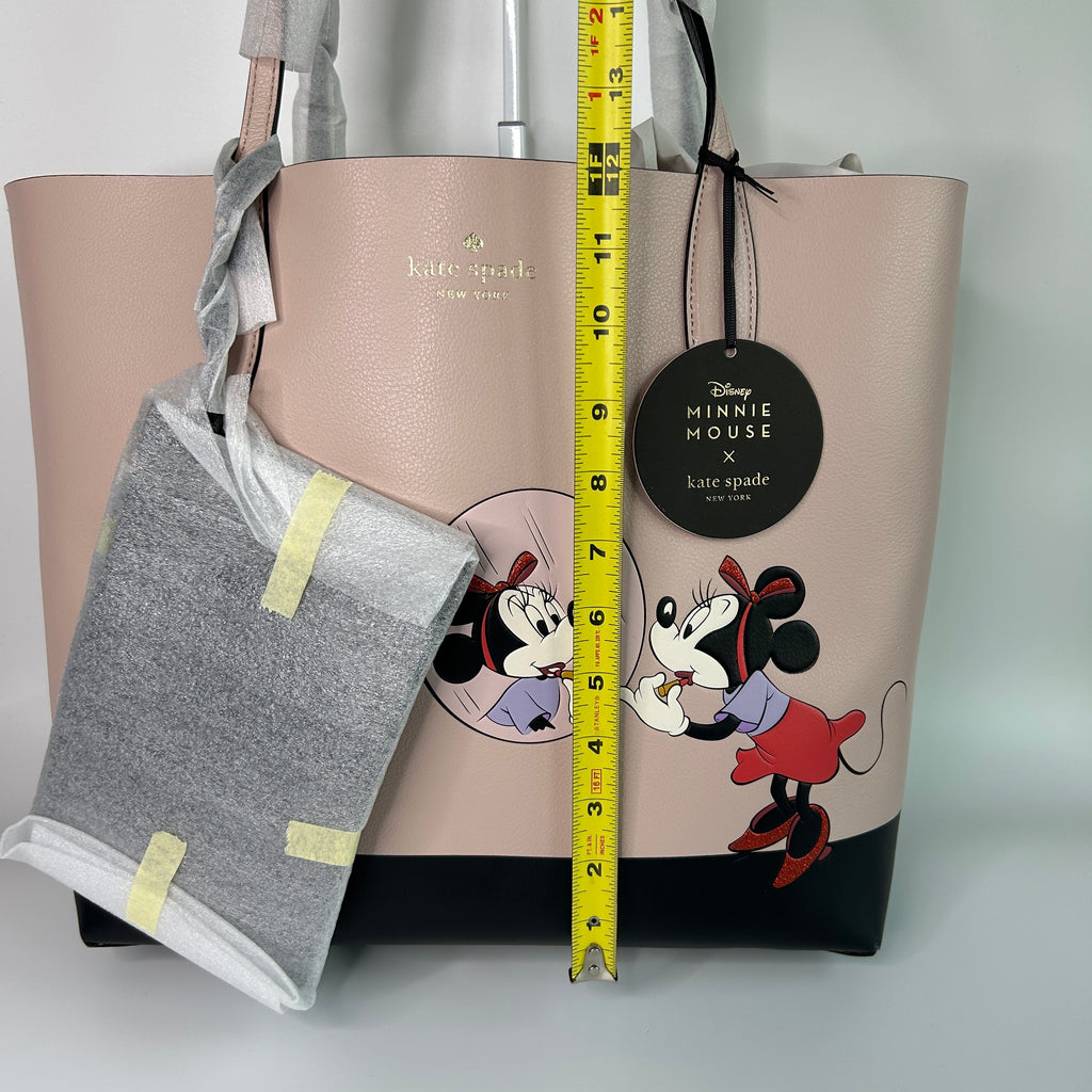 Kate Spade Disney Minnie Mouse Pink Leather Tote Bag New With Imperfections