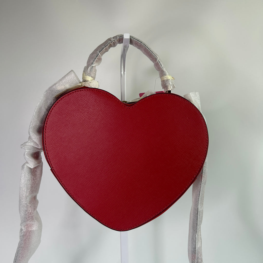 Kate Spade Love Shack Red Saffiano Leather Heart Crossbody Bag NEW