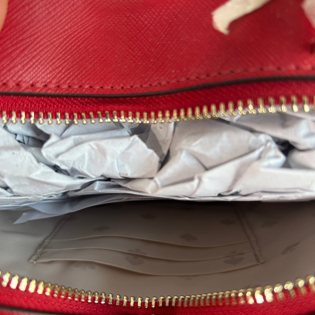 Kate Spade Love Shack Red Saffiano Leather Heart Crossbody Bag NEW