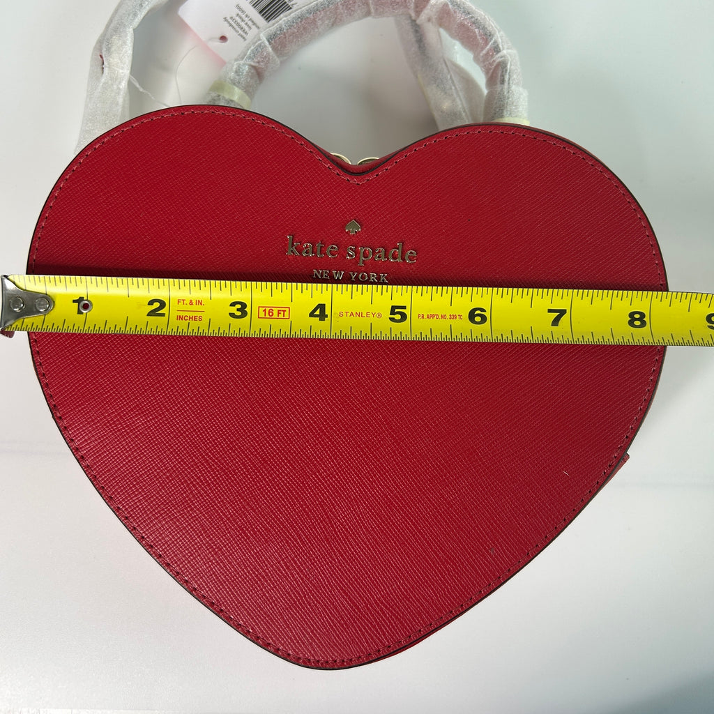Kate Spade Love Shack Red Saffiano Leather Heart Crossbody Bag NEW