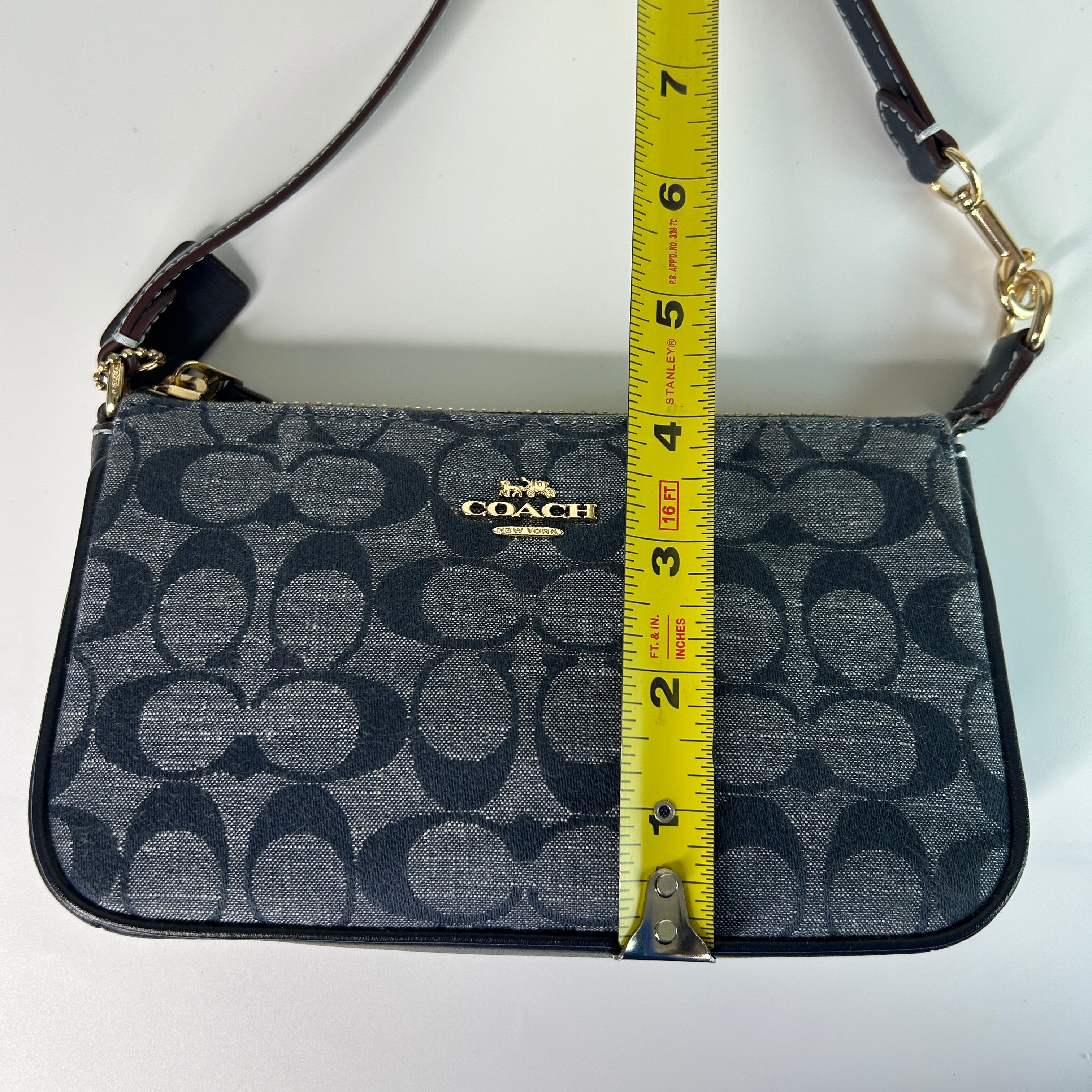 Coach Nolita 19 Signature Chambray Leather Shoulder Bag Excellent