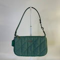 Coach Nolita 19 Green Quilted Denim Wristlet Shoulder Bag Excellent