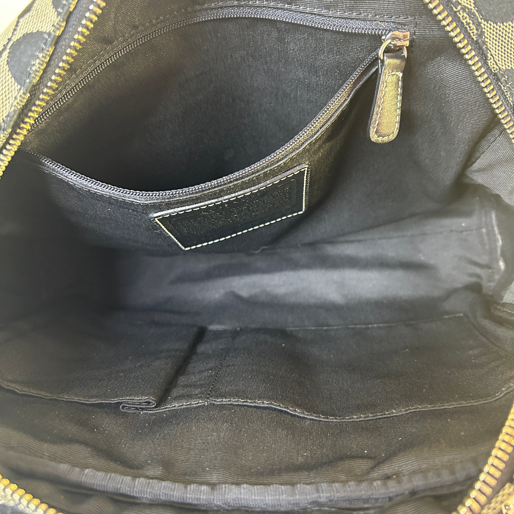 Coach Soho Signature Black Canvas Leather Satchel Bag 6846 Good