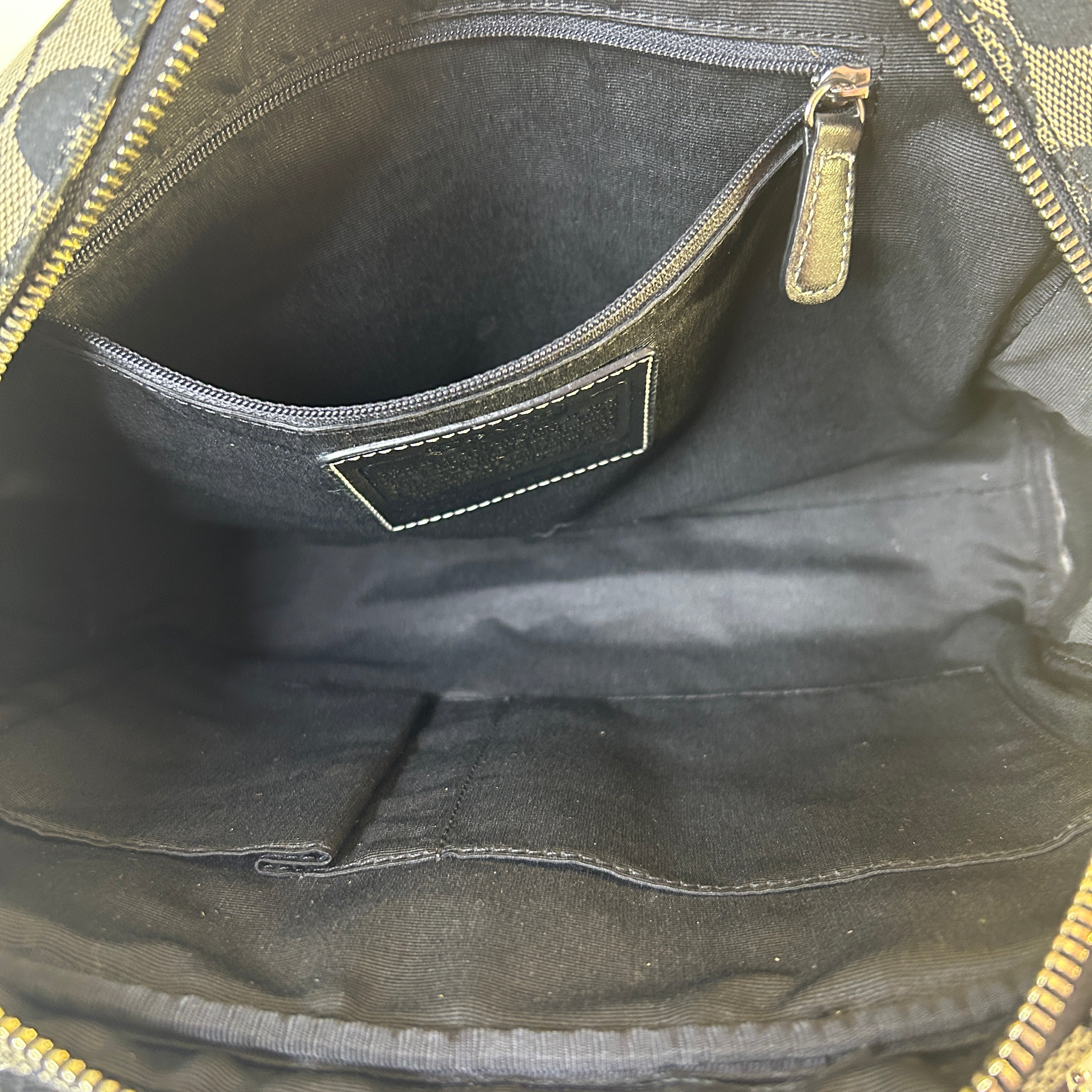 Coach Soho Signature Black Canvas Leather Satchel Bag 6846 Good