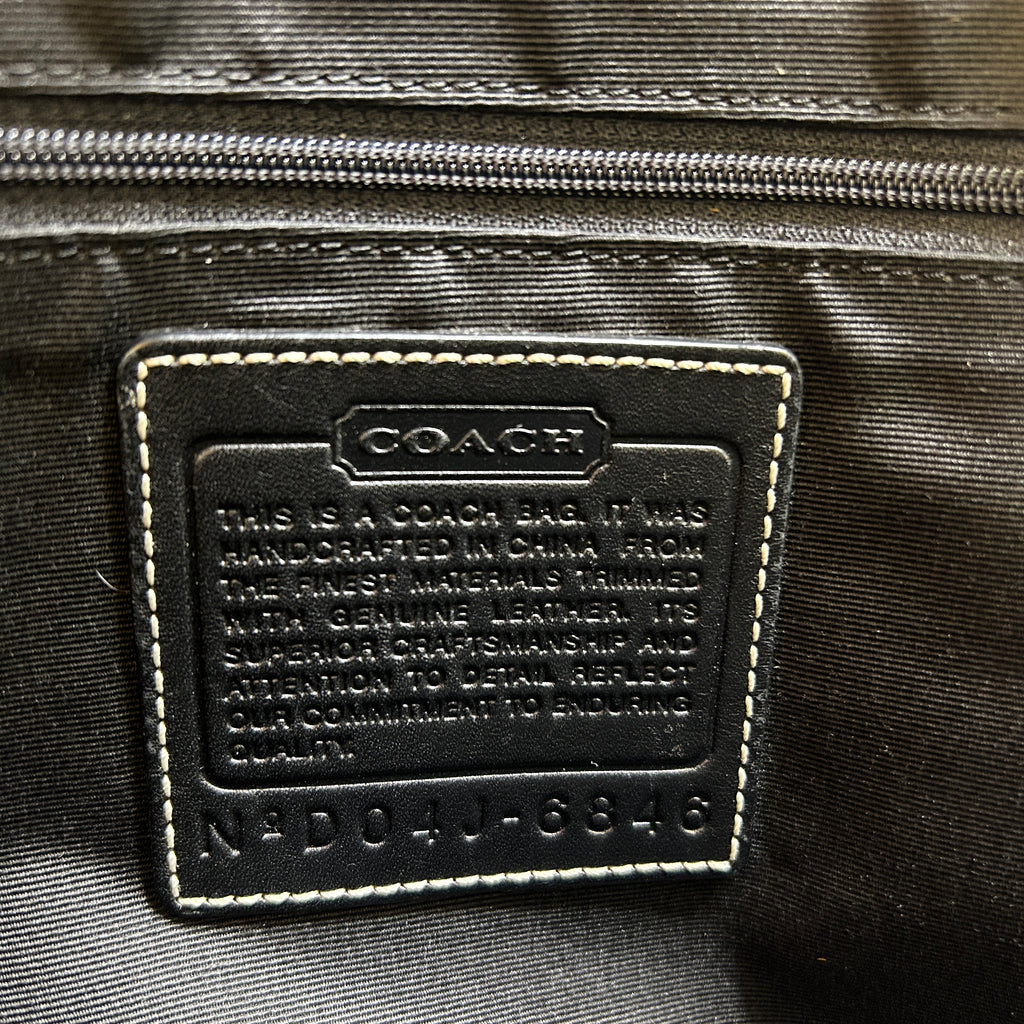 Coach Soho Signature Black Canvas Leather Satchel Bag 6846 Good