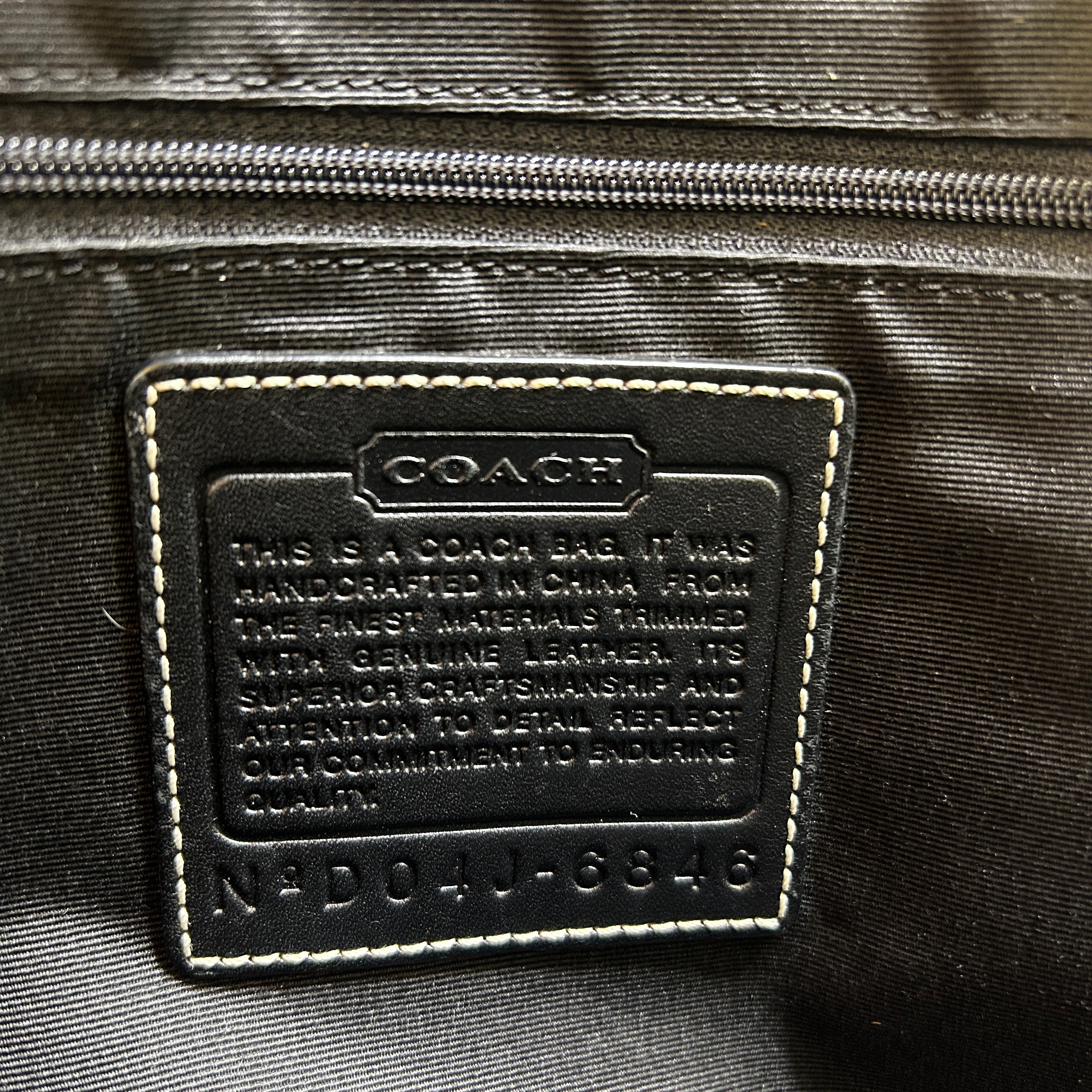 Coach Soho Signature Black Canvas Leather Satchel Bag 6846 Good