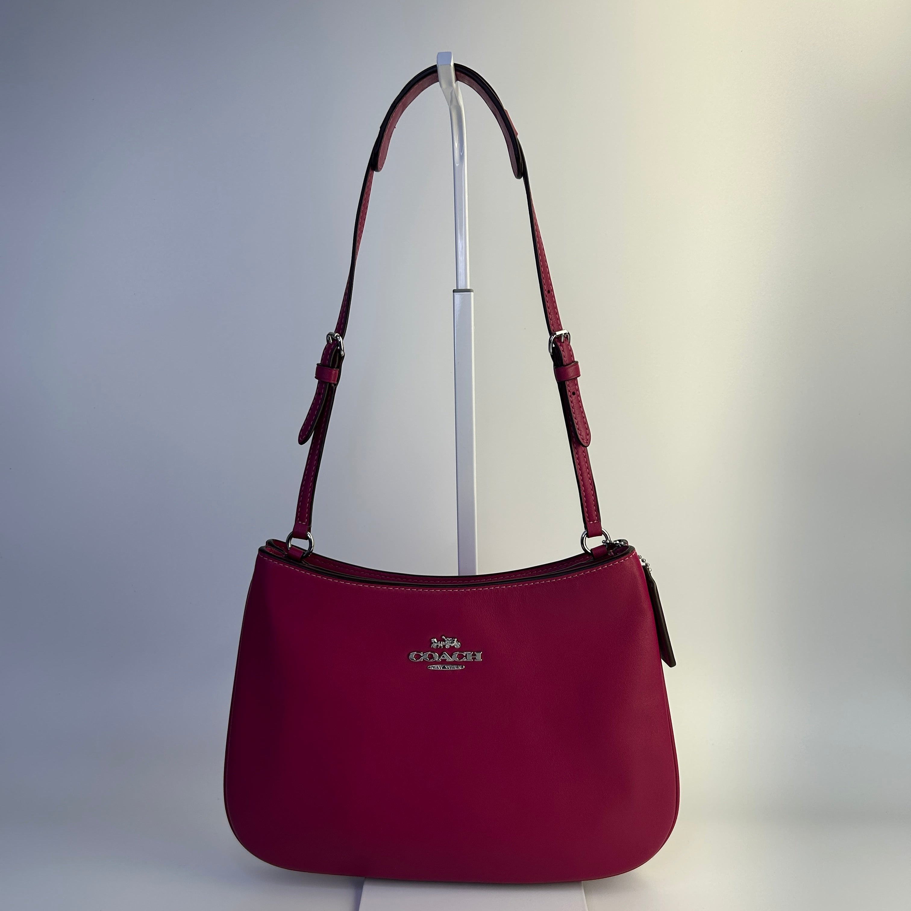 Coach Penelope Pink Pebbled Leather Shoulder Bag CP101 Excellent